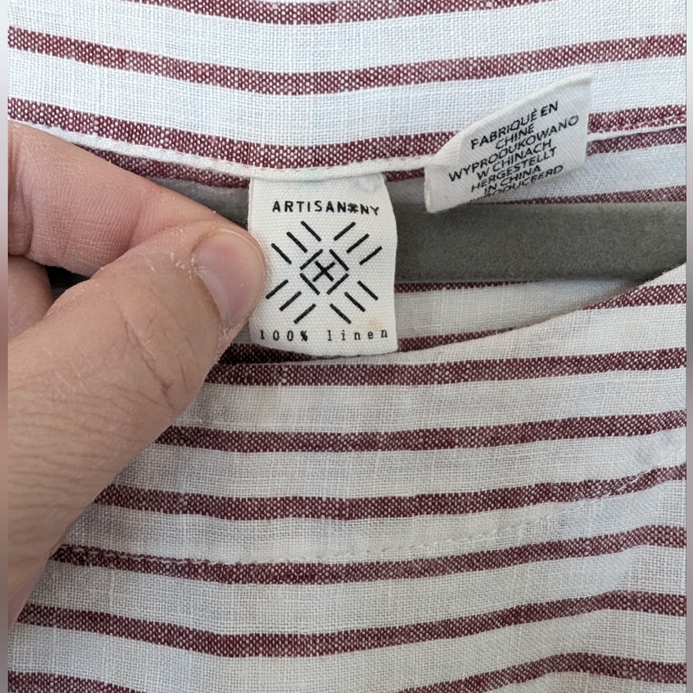 Artisan NY Long Sleeve Linen Striped Top - Picture 2 of 8